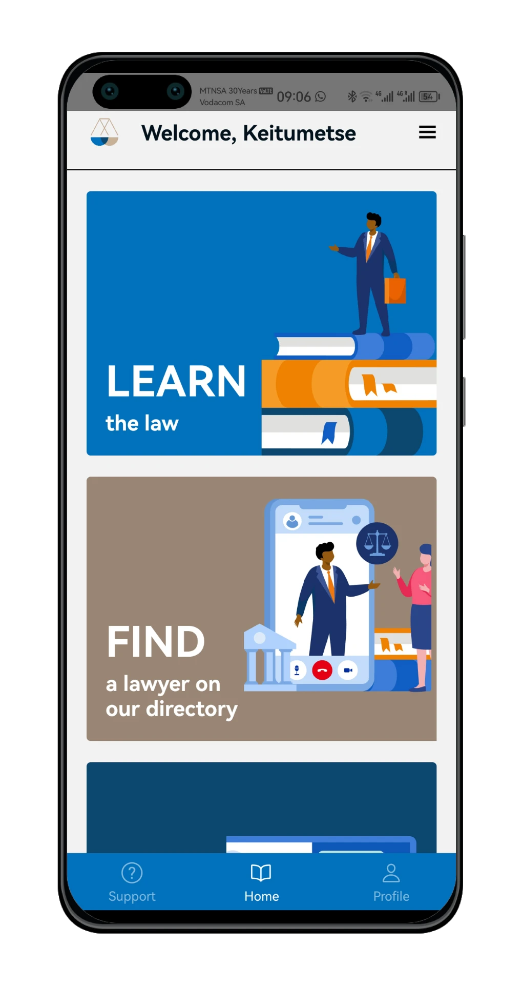 Legal Standpoint app shown on a phone